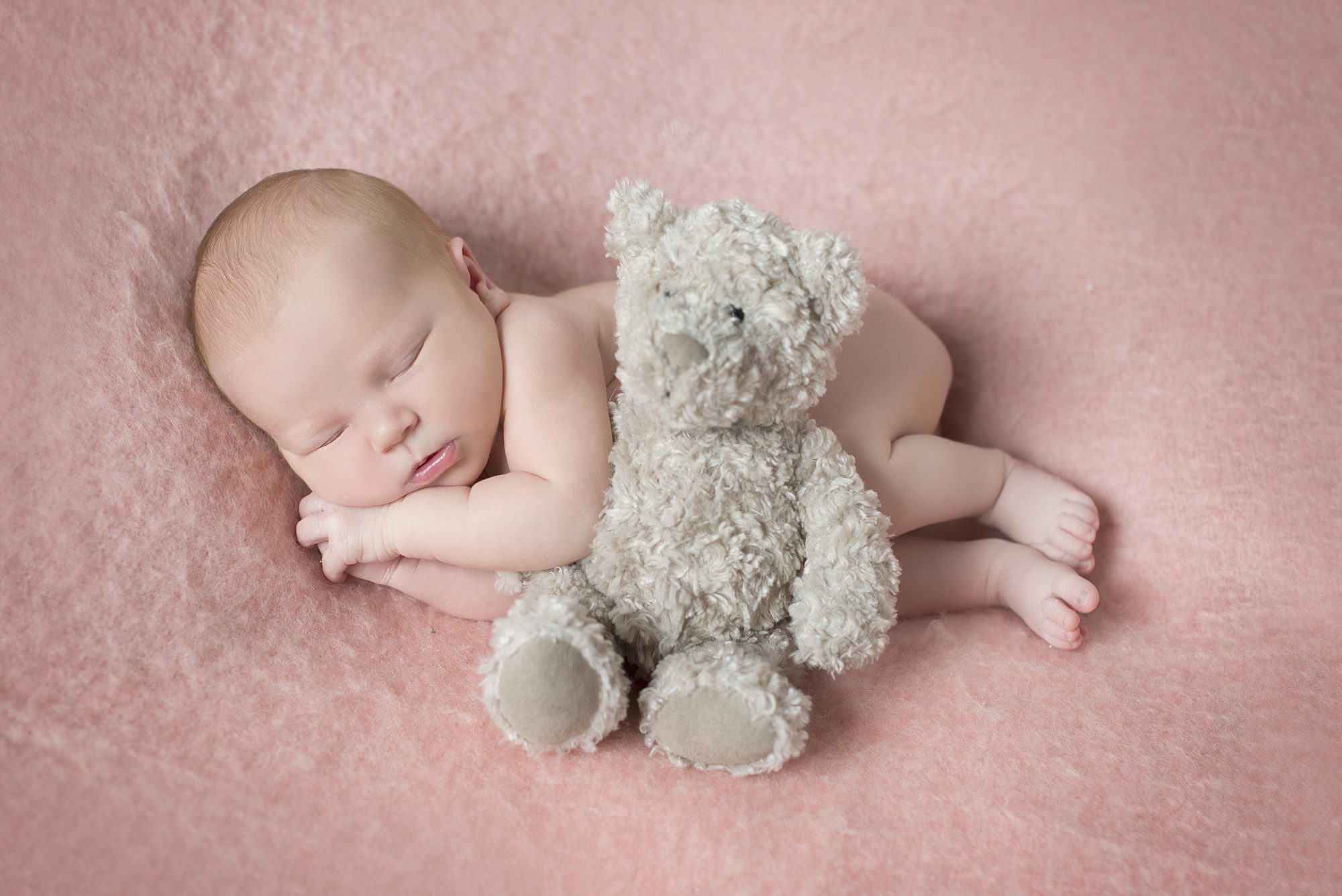 baby girl with teddy bear in photoshoot Twyford