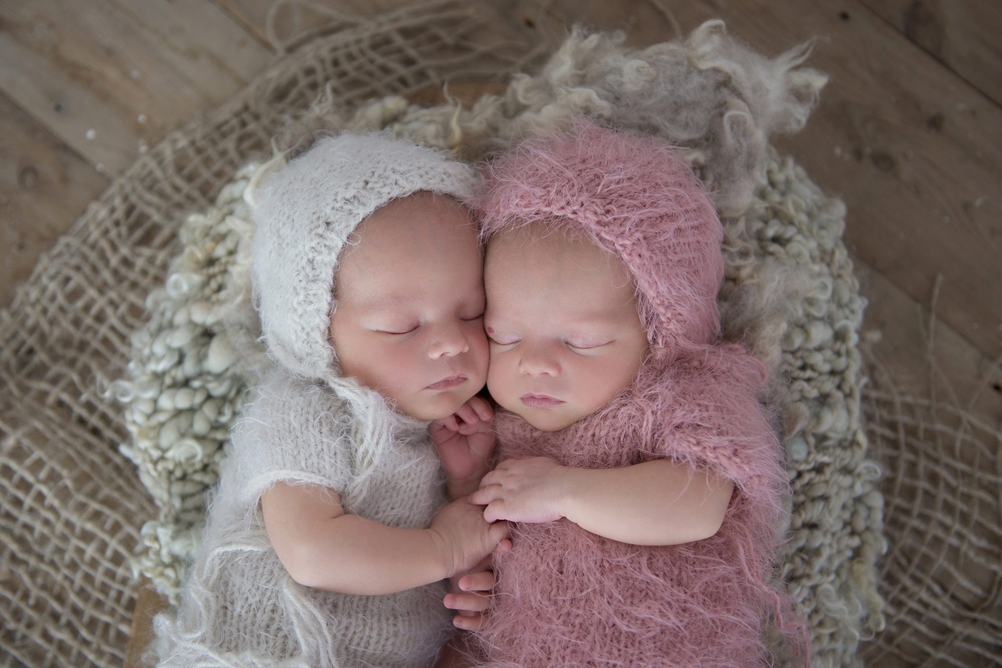 twin newborn babies by photographer in Reading Berkshire