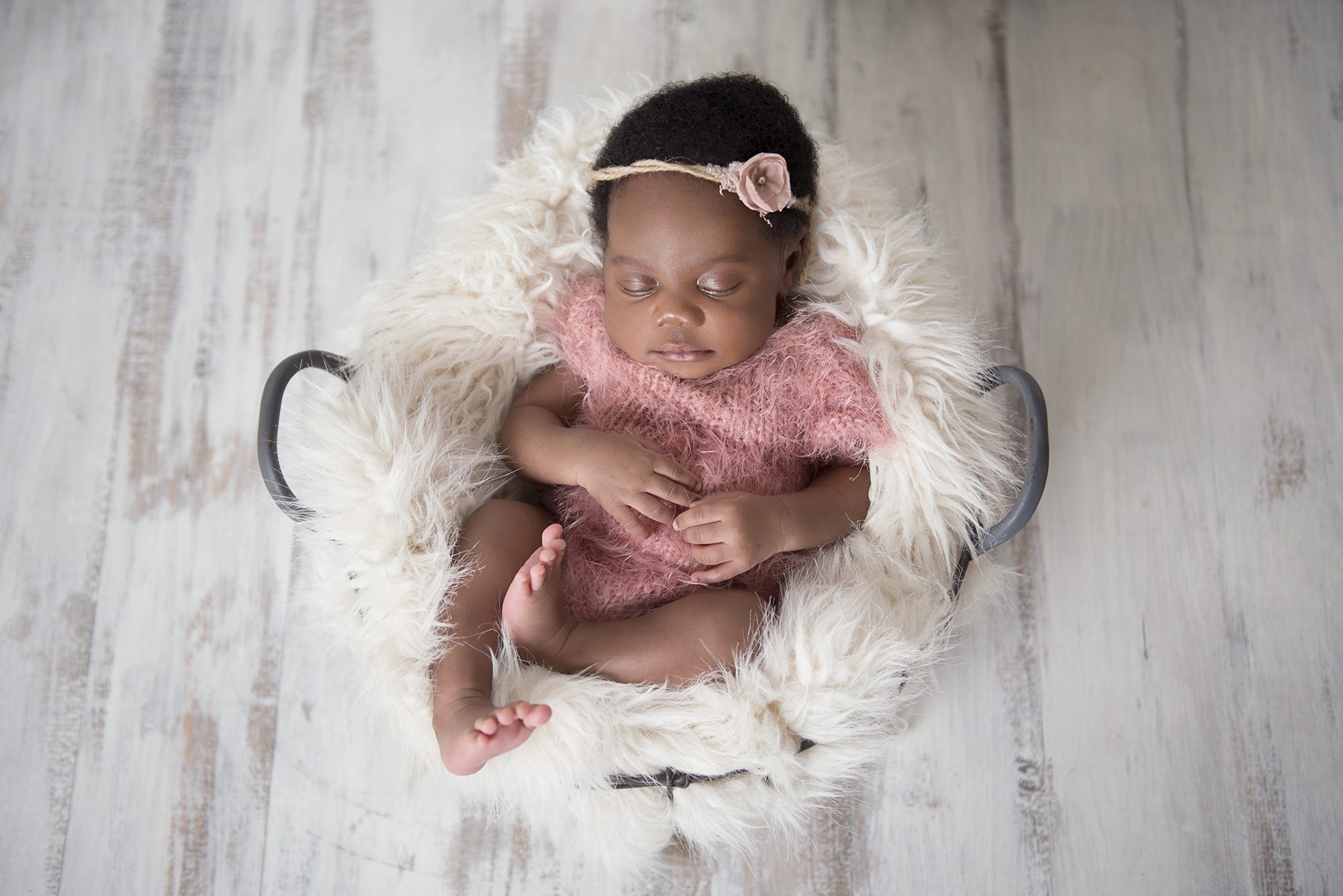 baby girl in pink in newborn photography photoshoot, Reading, Berkshire