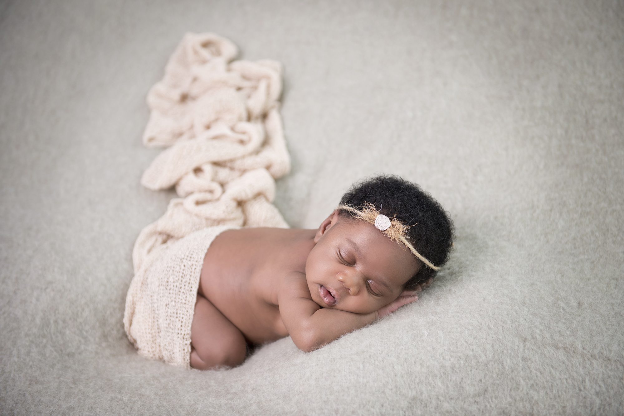 baby sleeping in newborn photoshoot Sonning on Thames, Berkshire
